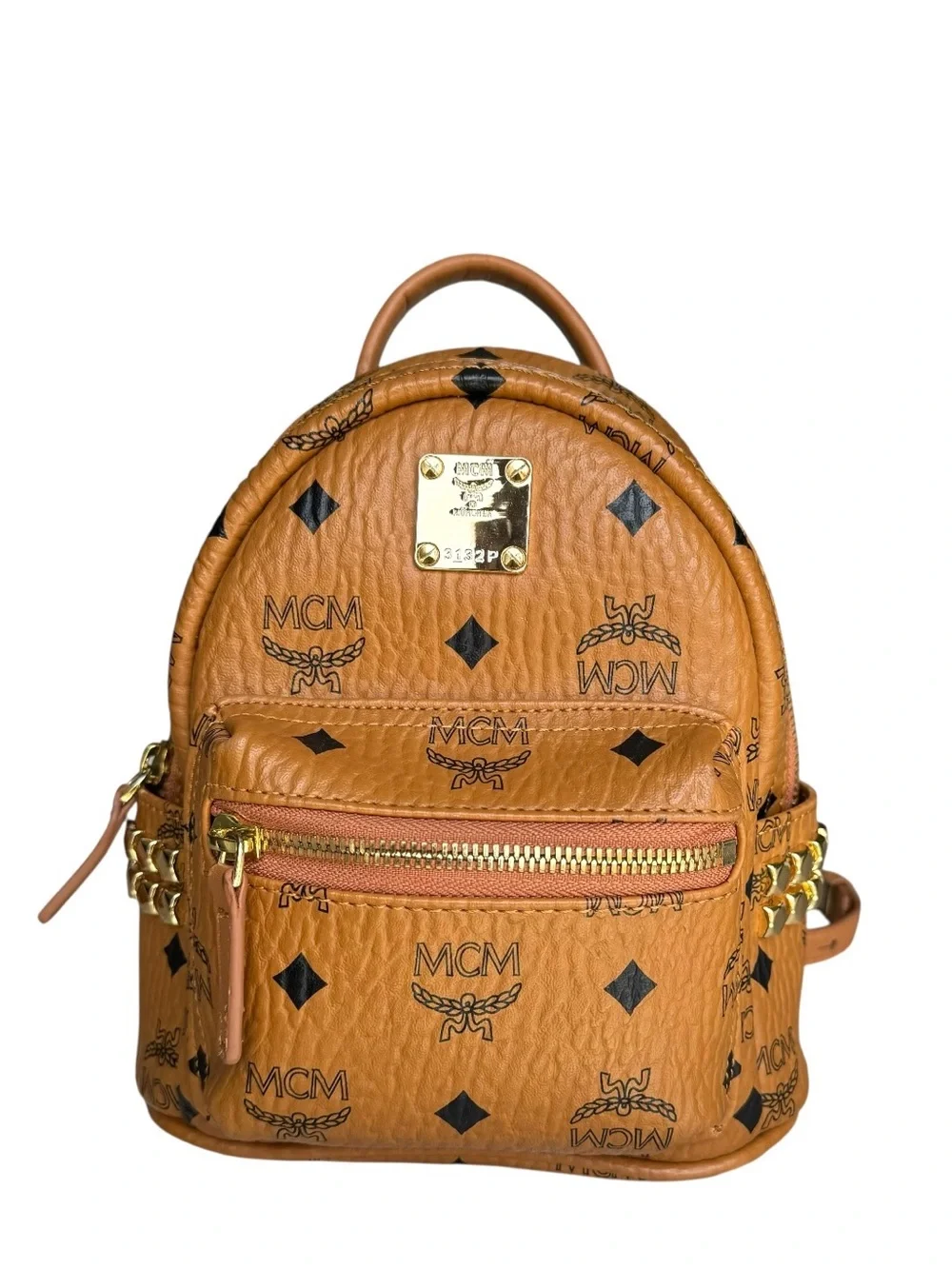 MCM Visetos Stark Bebe Boo Studs Mini Backpack Crossbody